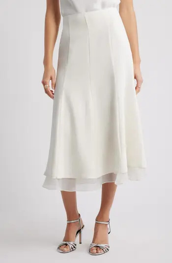 Nordstrom Seamed Layered Midi Skirt | Nordstrom | Nordstrom