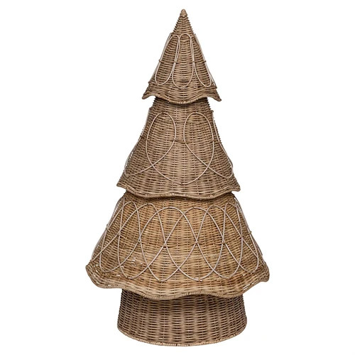 Juliska Provence French Country Whitewash Rattan Tree - 3' | Kathy Kuo Home