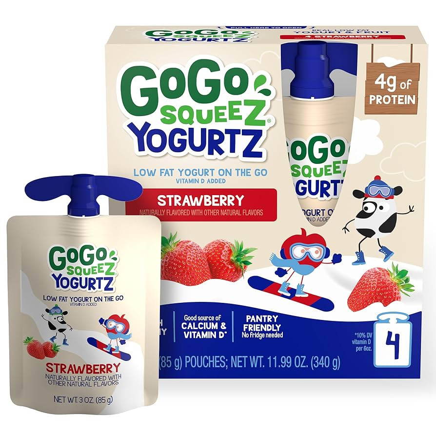 GoGo SqueeZ YogurtZ Strawberry, Kids Snacks Made from Real Yogurt & Fruit, Pantry Friendly Snack,... | Amazon (US)