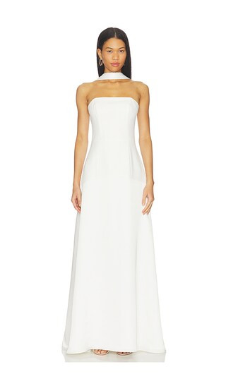 Noralyn Strapless Gown in White maxi dress | revolve dress | black tie wedding Guest dress  | Revolve Clothing (Global)