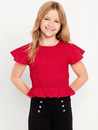 Short-Sleeve Smocked Top for Girls | Old Navy (US)