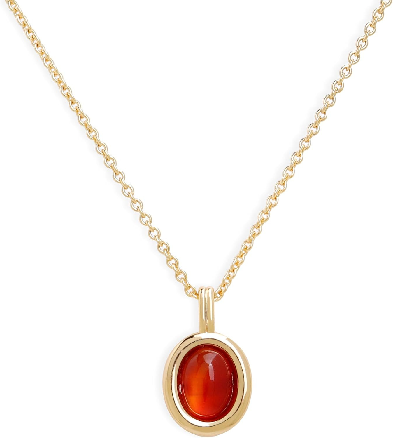 Jean Beau Gold Stone Pendant Necklace for Women, Dainty Oval Gemstone Dangle Necklaces Wedding Prom Fashion Jewelry Gift | Amazon (US)