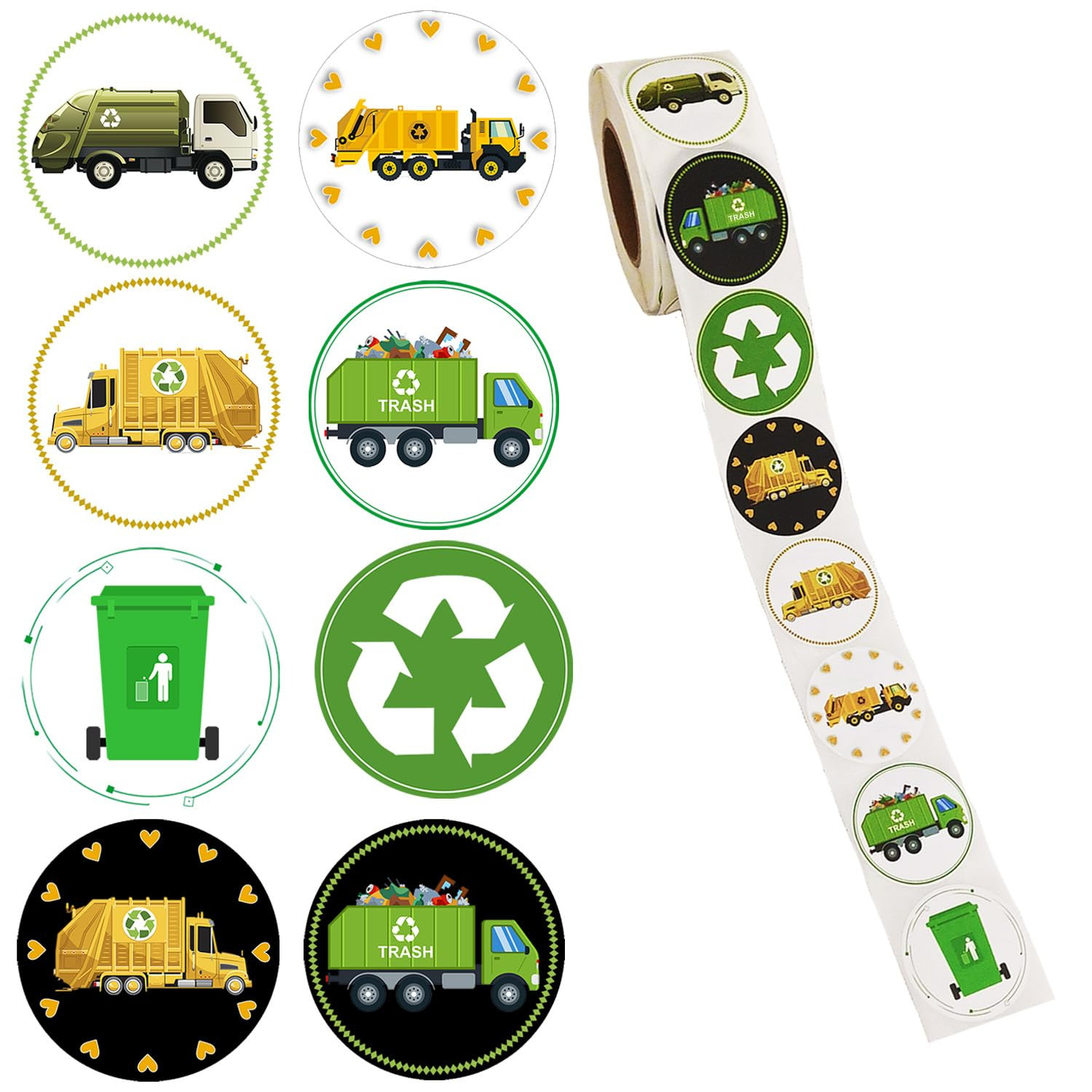 Oringaga 500 Garbage Truck Party Decorations Recycle Roll Stickers Garbage Truck Themed Birthday ... | Amazon (US)