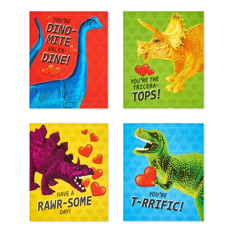 American Greetings Classroom Pack Valentine's Day Stickers, Dinosaurs (40-Count) | Walmart (US)