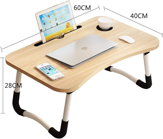 Lap Desk with Storage Drawer, Holders for Cup and Tablet, Laptop Bed Tray Table with Foldable Leg... | Amazon (US)