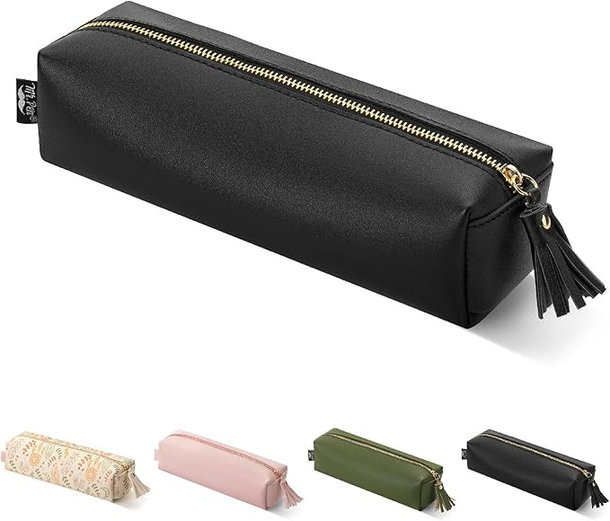 Mr. Pen- PU Leather Pencil Case, Black, Pencil Case Small Pencil Pouch, Aesthetic Pencil Cases | Amazon (US)