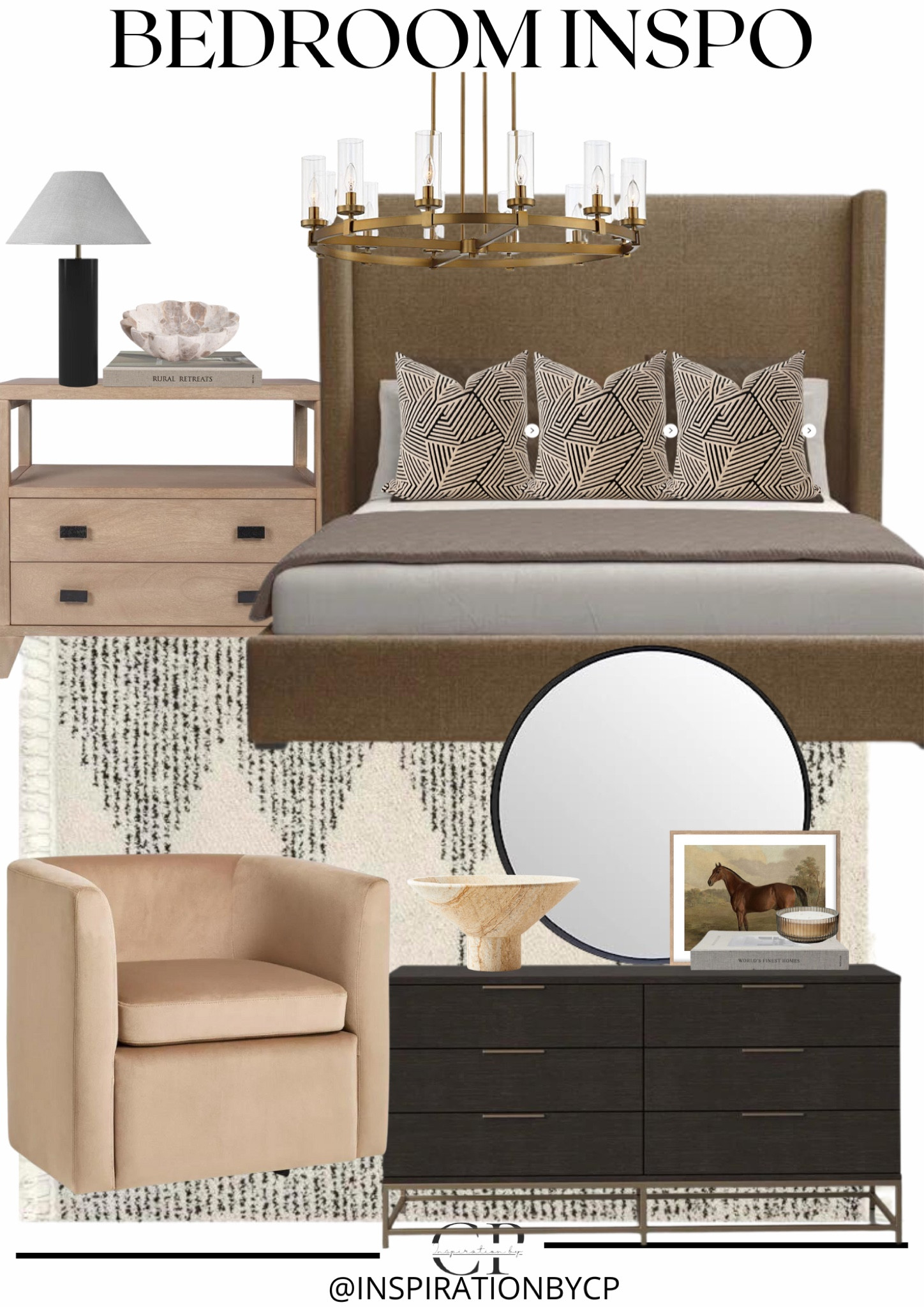 Bedroom Inspo..
Modern luxury, modern home, bedroom decor, bedroom furniture, moody bedroom, earthy tones, designer inspired, dresser, nightstand, upholstered bed, accent chair, velvet, travertine

#LTKFind #LTKhome #LTKstyletip