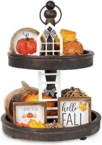 The Ultimate Farmhouse Tiered Tray Decor Set - Beautiful Year Round Seasonal & Holiday Decoration... | Amazon (US)