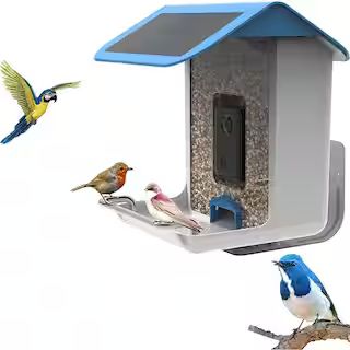 Smart Bird Feeder with Solar Roof, 1080P HD Camera, AI Identify Bird Species, Wi-Fi Connection (I... | The Home Depot