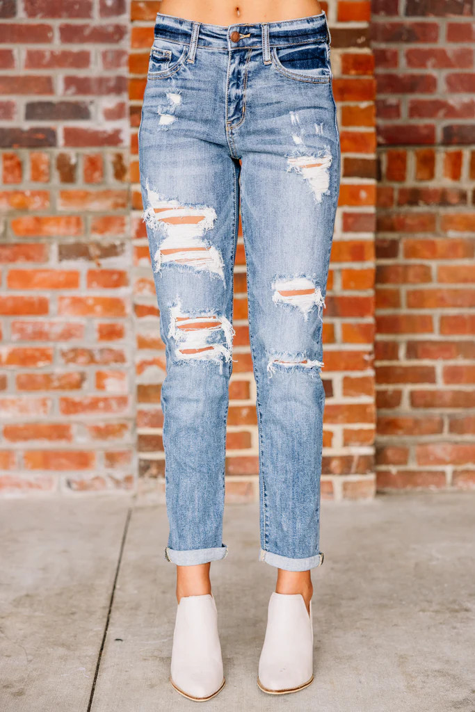 Proof Of Sass Boyfriend Jeans, Medium Wash | The Mint Julep Boutique