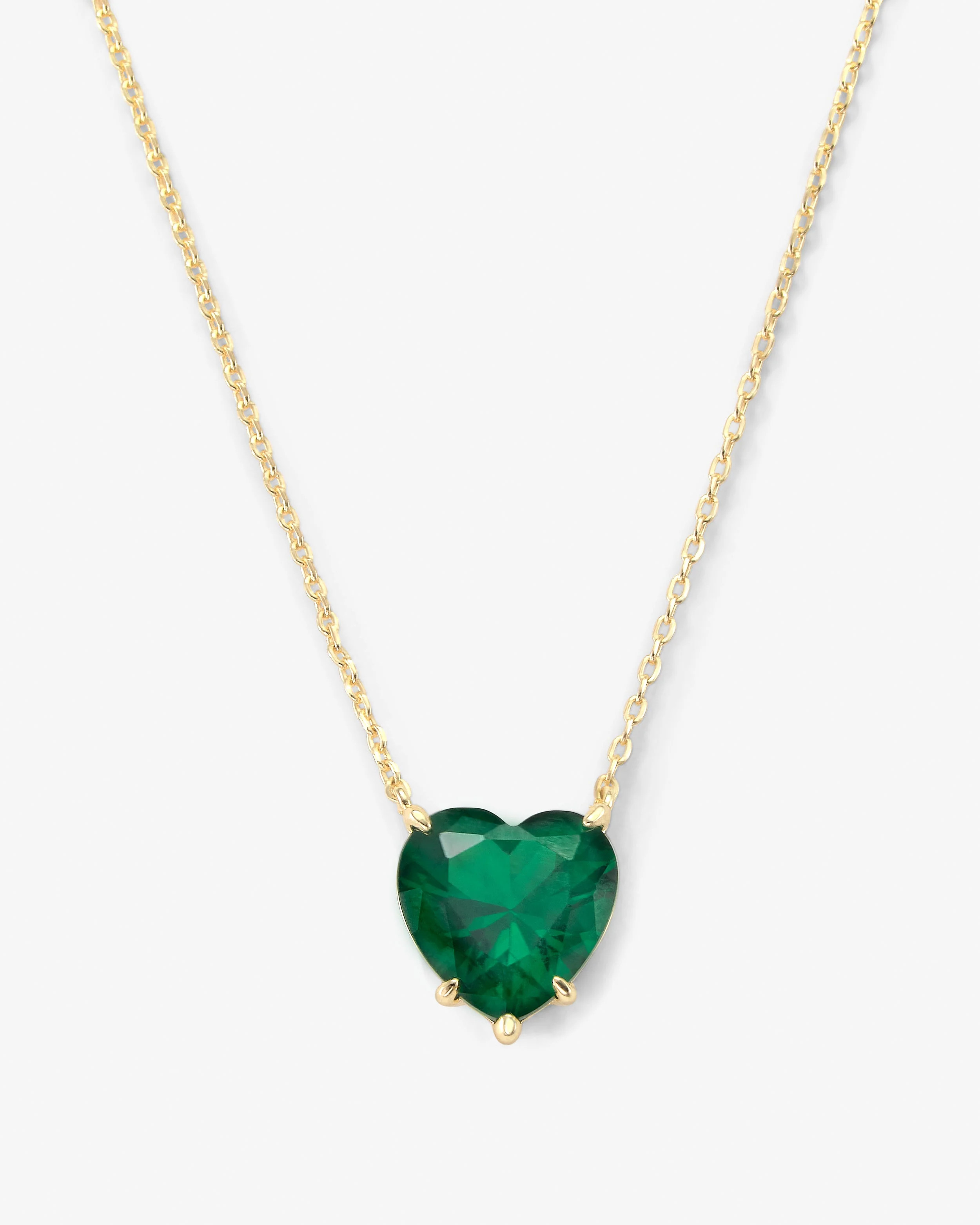 The Allison Emerald Heart Necklace - Gold|Emerald | Melinda Maria Jewelry