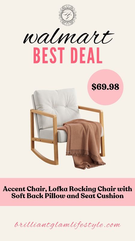 Walmart Flash Deal Today! Accent Chair, Lofka Rocking Chair with Soft Back Pillow and Seat Cushion. #Sale #BigSavings #WalmartDeals #SaleAlert #HomeFinds

#LTKU #LTKSaleAlert #LTKHome
