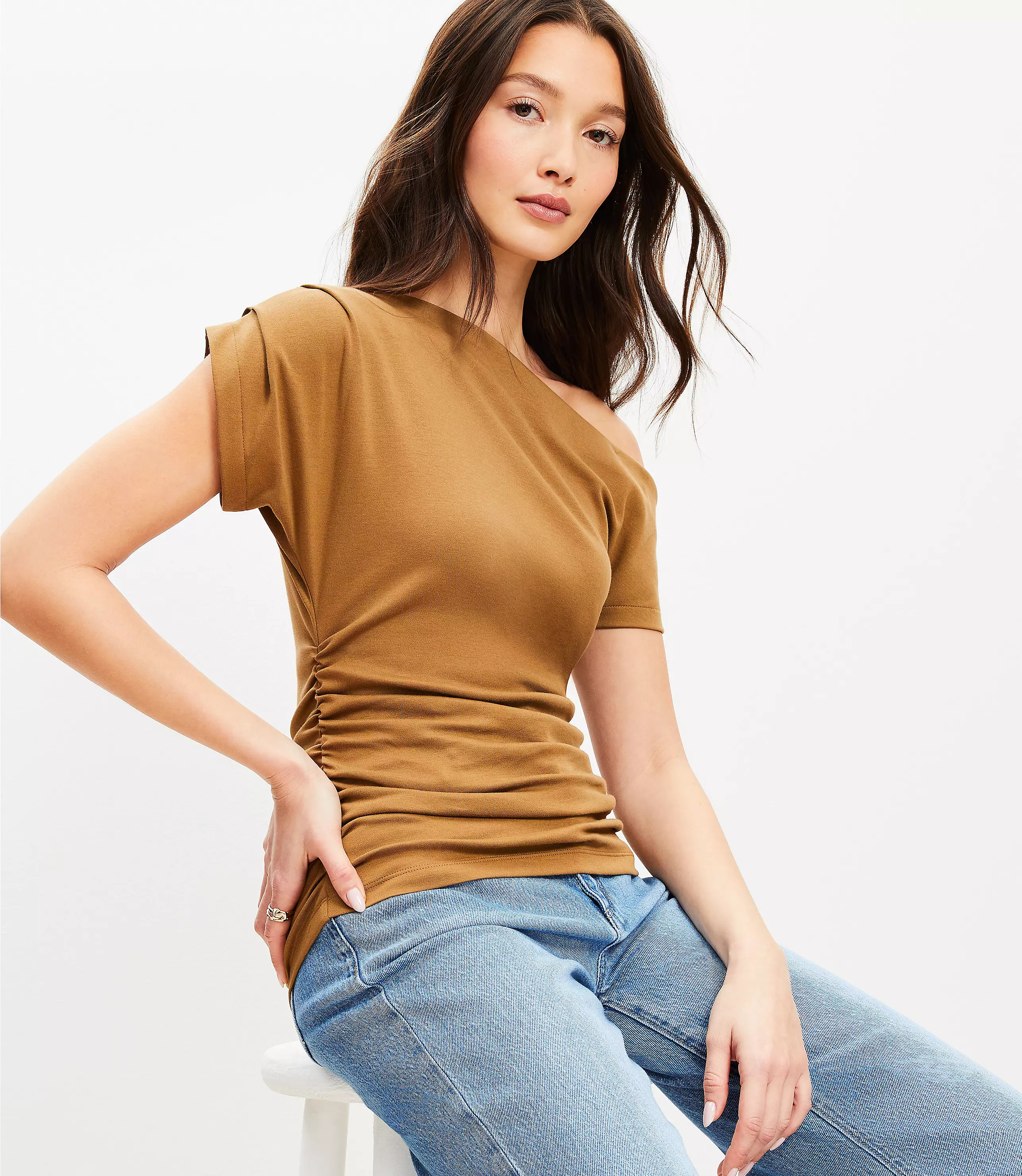Ruched Off The Shoulder Top | LOFT