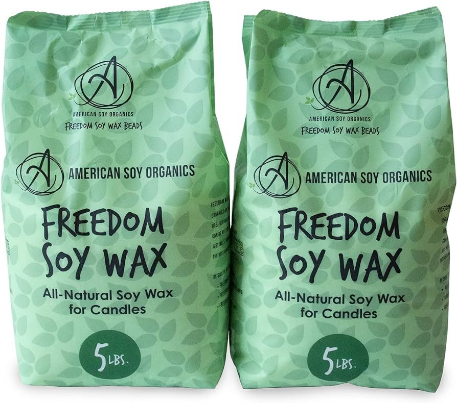 American Soy Organics- 10 lb of Freedom Soy Wax Beads for Candle Making – Microwavable Soy Wax ... | Amazon (US)
