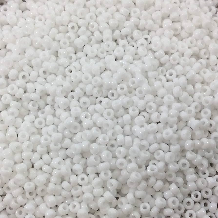 White Opaque Miyuki Japanese round rocailles glass seed beads 11/0 Approximately 24 gram 5 inch t... | Amazon (US)