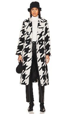 ALLSAINTS Mabel Houndstooth Coat in Black & White from Revolve.com | Revolve Clothing (Global)
