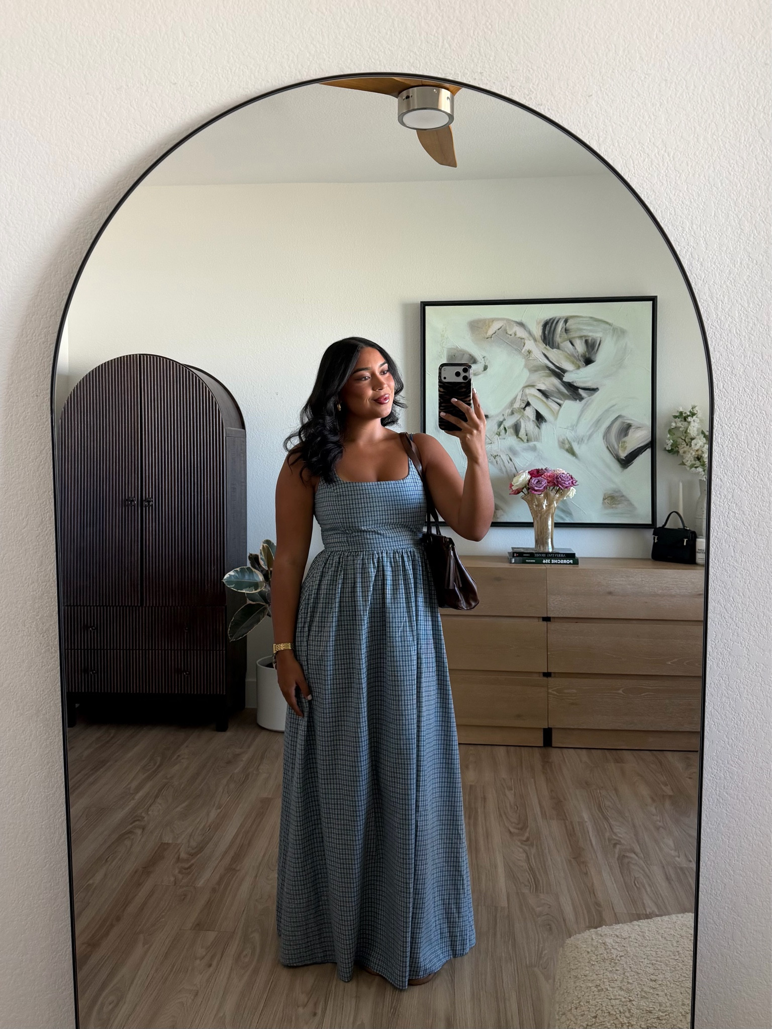 spring outfit of the day💙 love this dress sm from @Princess Polly US (has a zipper on the side & ruched stretchy backing so it’s comfy!! Wearing a US 8) 

#LTKMidsize #LTKootd