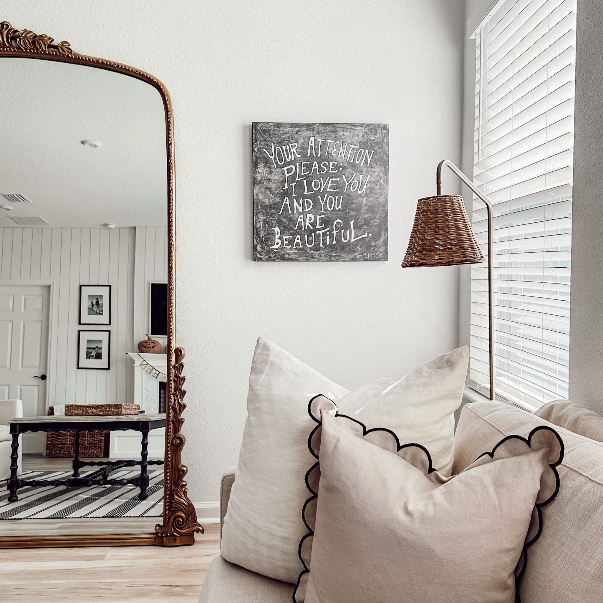 Some livingroom links #mirror #anthropologie #scallops #couch #lighting 

#LTKhome