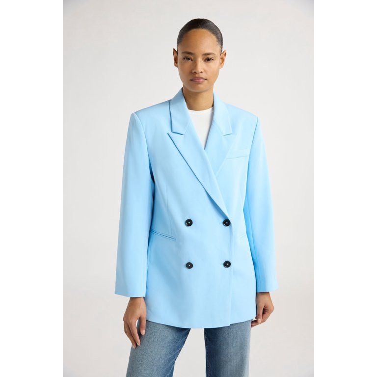 Scoop Women's and Women's Plus Ultimate Crepe Slouchy Double Breasted Blazer, Sizes XS-4X | Walmart (US)