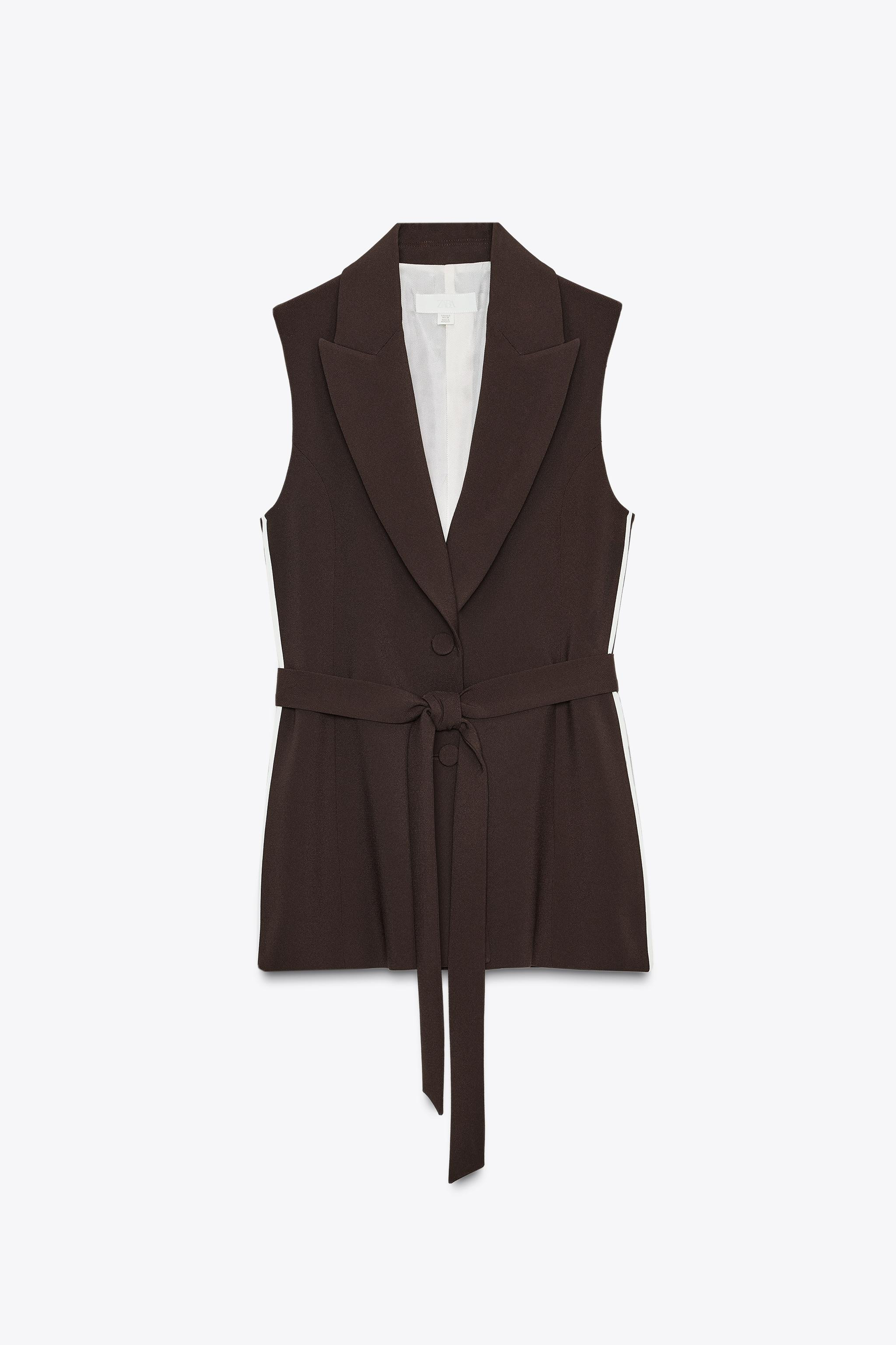 LONG VEST WITH SIDE STRIPE | Zara US