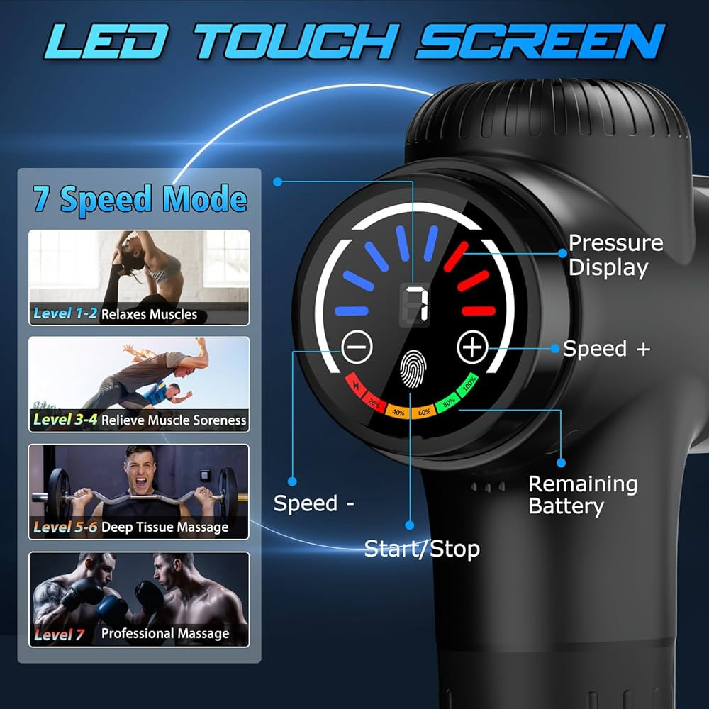 TOLOCO Massage Gun, Massage Gun Deep Tissue, Percussion Massage Gun with 10 Replacement Heads, Su... | Amazon (US)