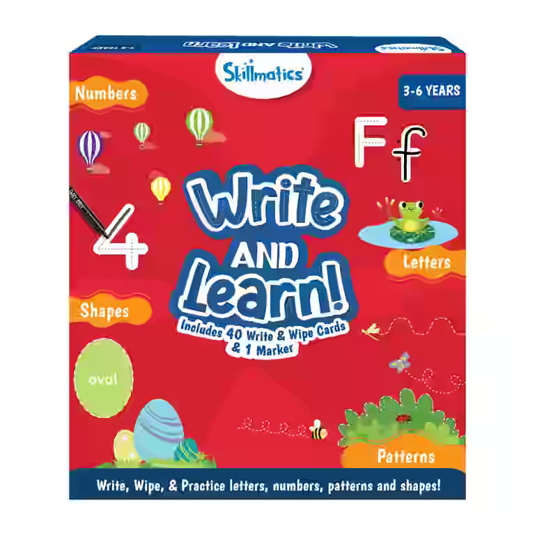 Skillmatics Write and Learn, 40 Cards, Early Learning Flash Cards, Ages 3-6, One Size | Walmart (US)