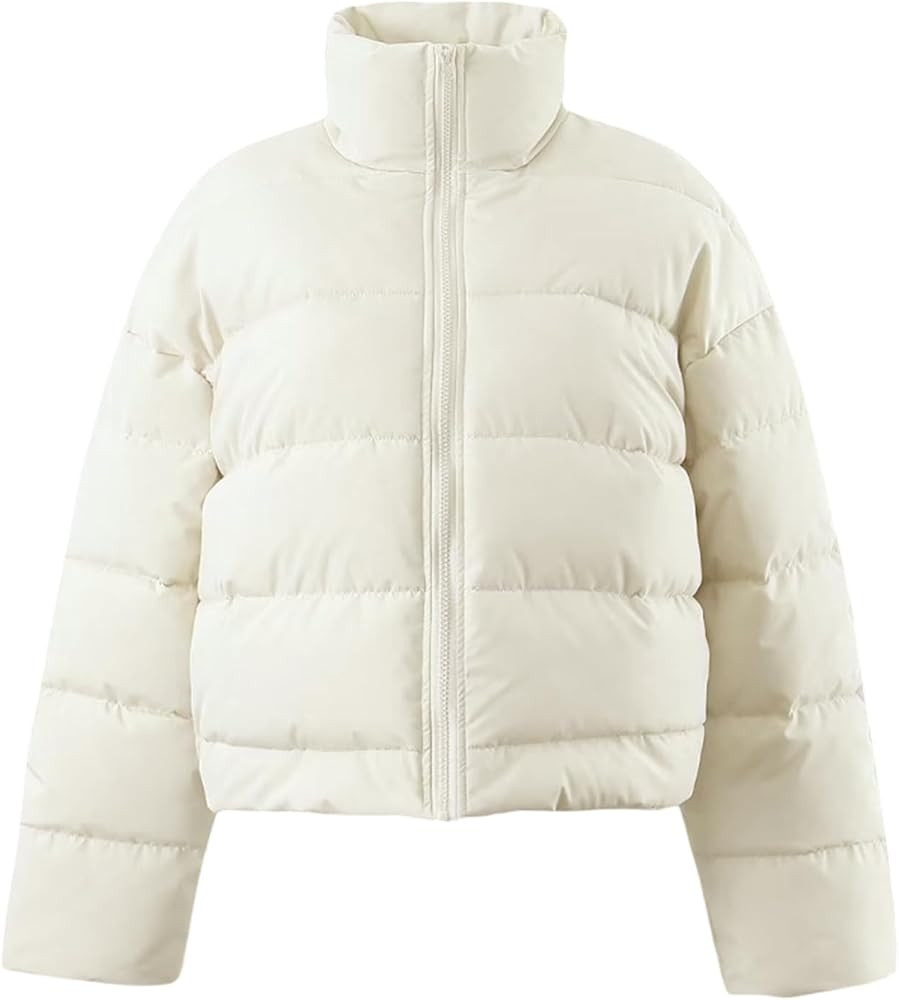 Gihuo Women’ s Puffer Jacket Long Sleeve Full Zip Quilted Jackets Stand Collar Padded Coat Wint... | Amazon (US)