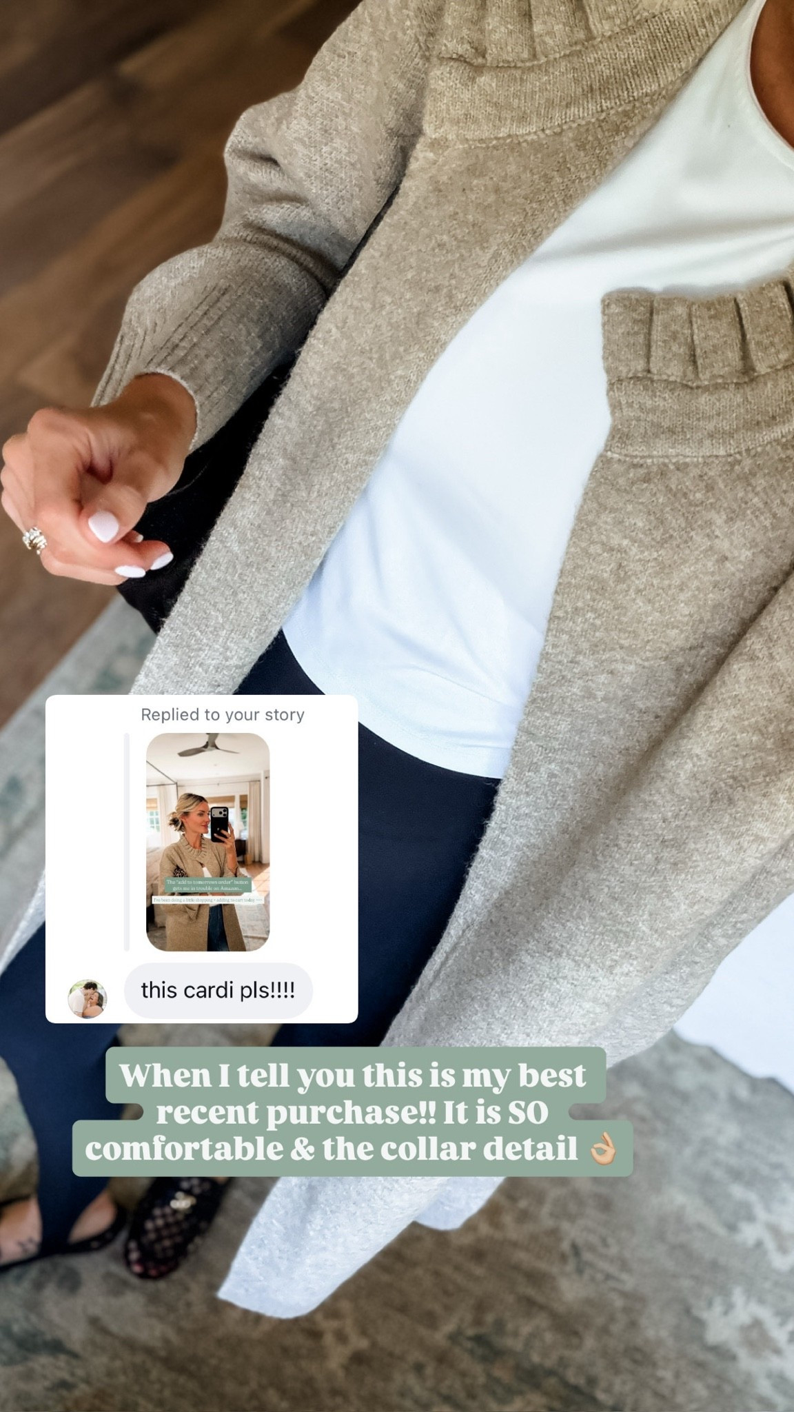 The cardigan I’ve been pulling for on repeat! It’s so good, and I have it in two colors! Wearing S!

Loverly Grey, Amazon, cardigann, fall outfit