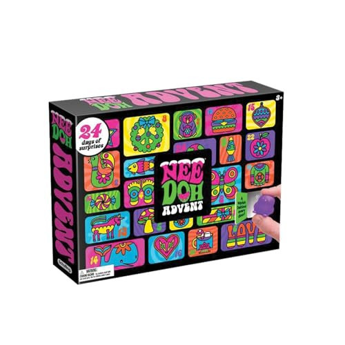 Schylling NeeDoh Advent Calendar - 24 Days of Sensory Surprises - Squishy Toys with Fun Shapes and Textures - Ages 3 and Up - Color May Vary; 24 NeeDoh Toys in One Calendar | Amazon (US)