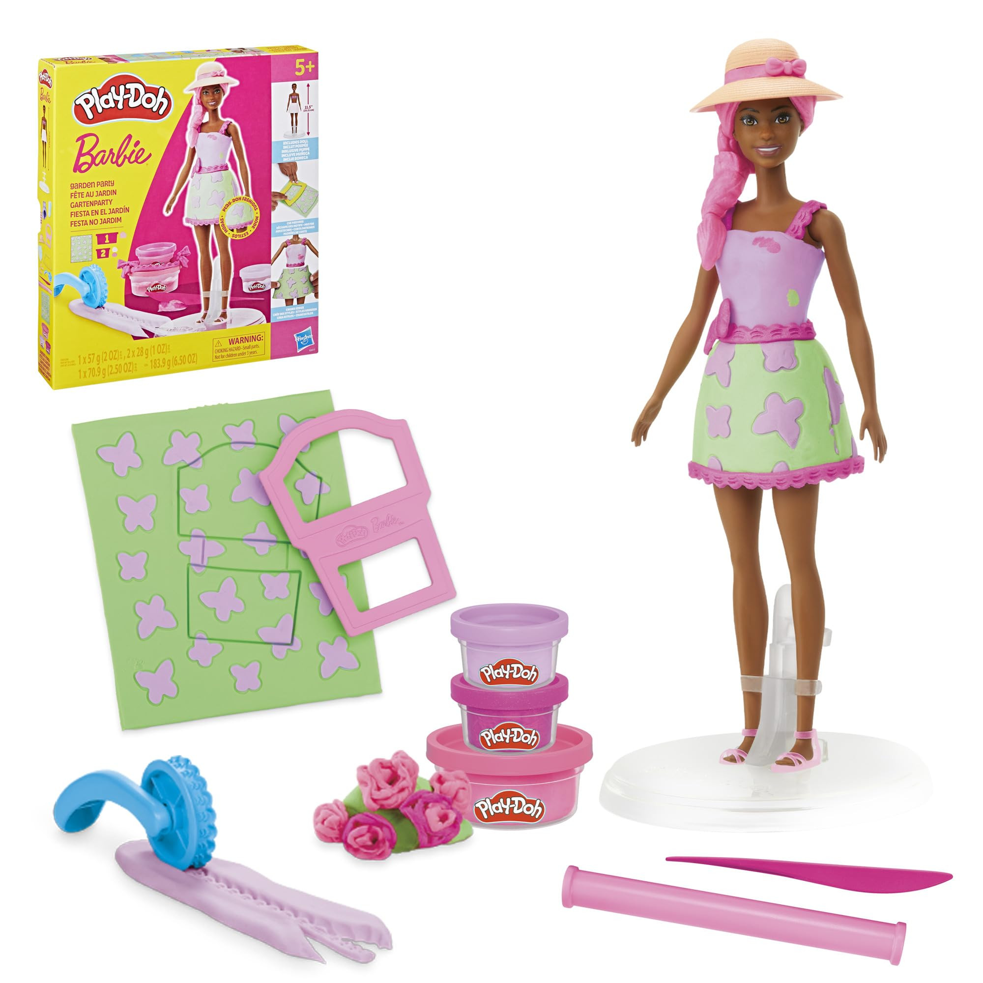Play-Doh Barbie Garden Party Designer Doll, Make Doll Clothes with Modeling Compound & 10 Fashion... | Amazon (US)