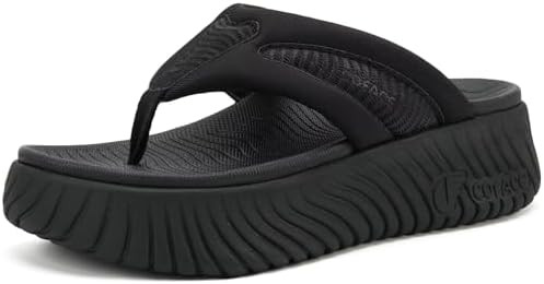 COFACE Womens Orthotic Walking Flip Flops Comfortable Plantar Fasciitis Arch Support Casual Recov... | Amazon (US)