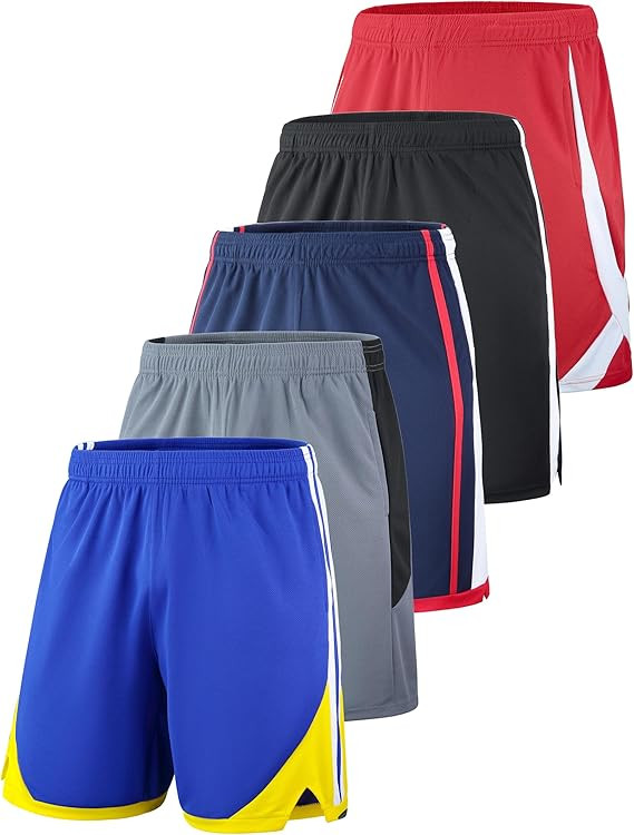 Liberty Imports 5 Pack Big Boys Youth Athletic Mesh Basketball Shorts with Pockets Quick Dry Acti... | Amazon (US)