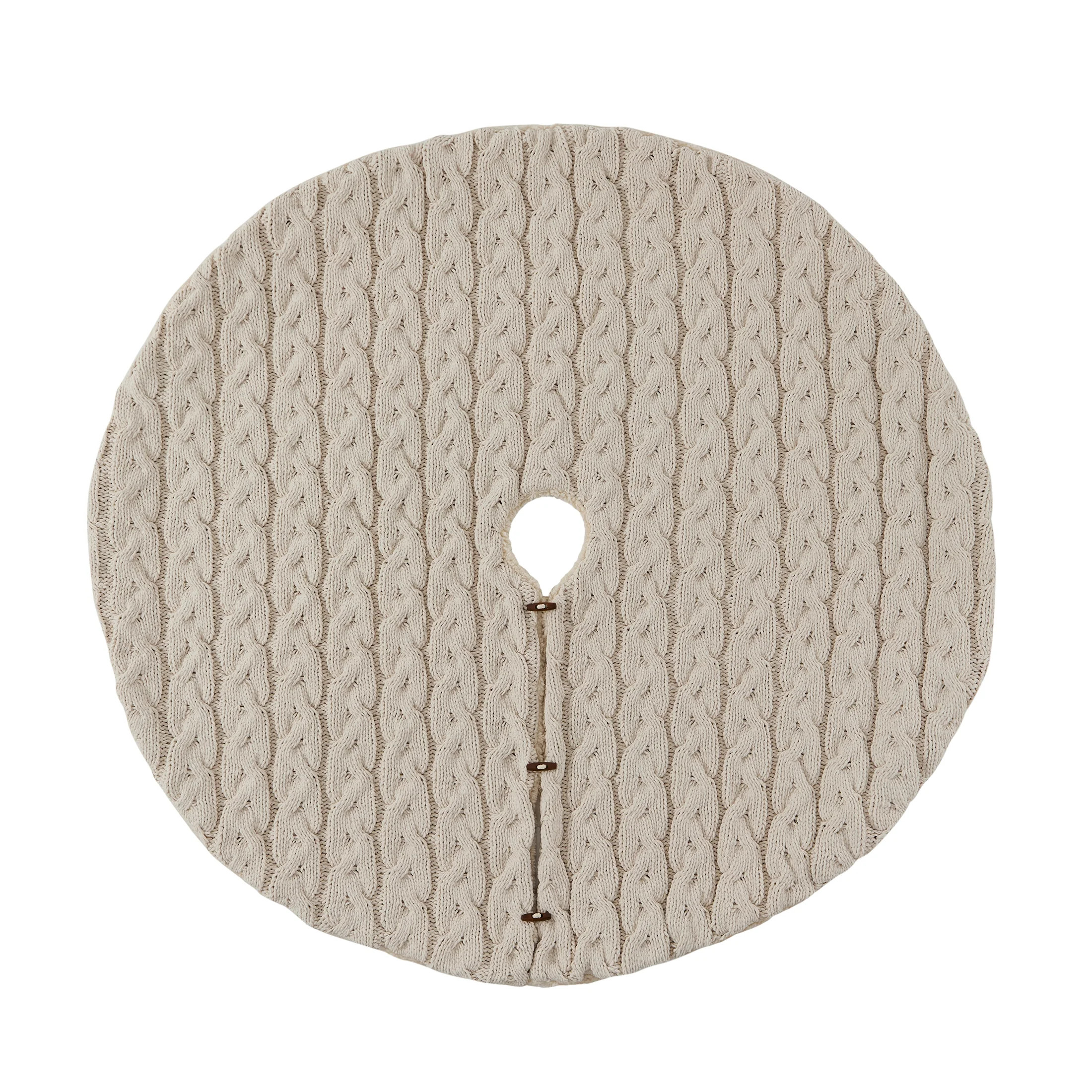My Texas House Monte Grey Cable Knit Christmas Tree Skirt, 60" | Walmart (US)