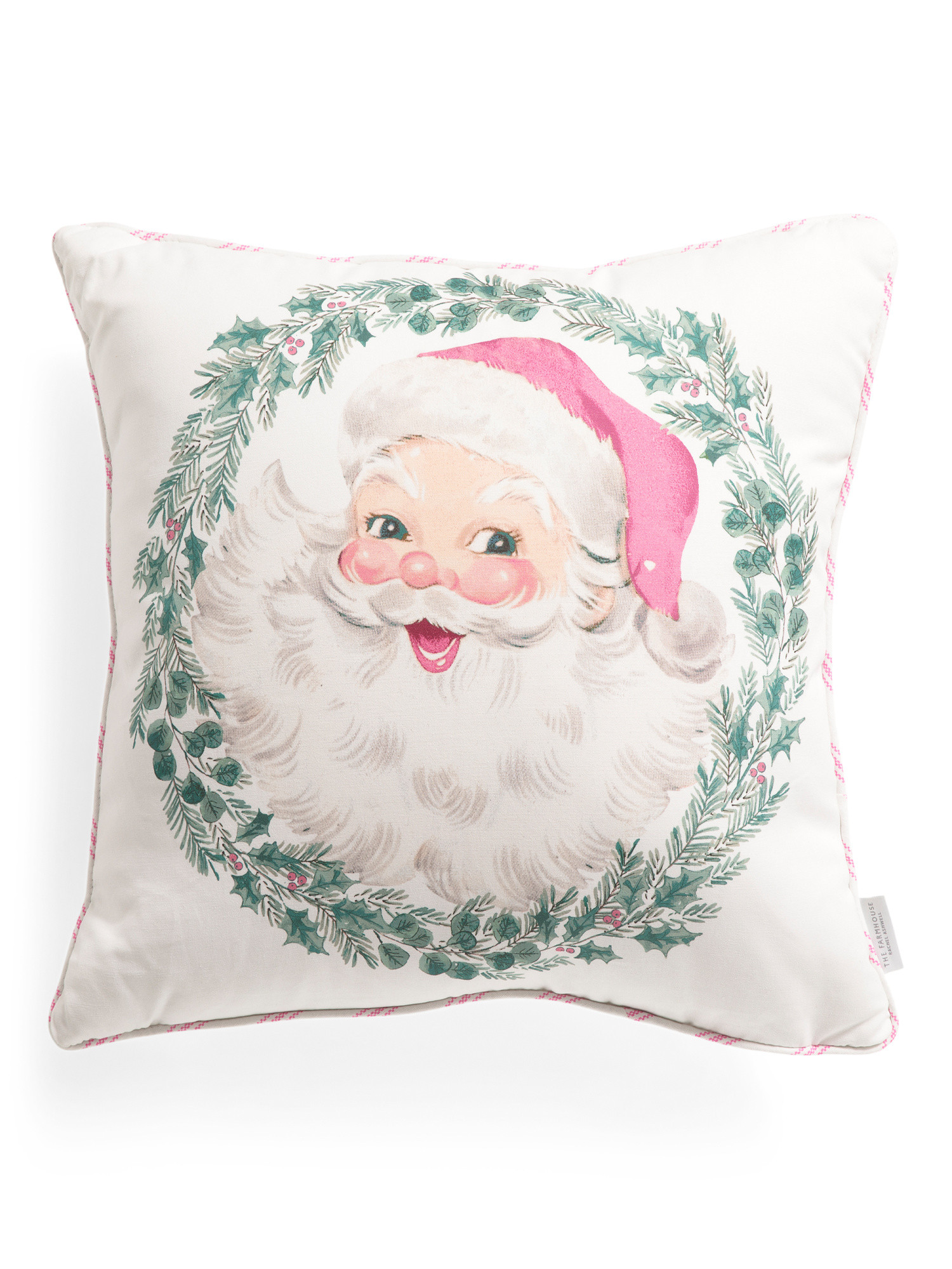 20x20 Jolly Wreath Santa Pillow | Throw Pillows | Marshalls | Marshalls