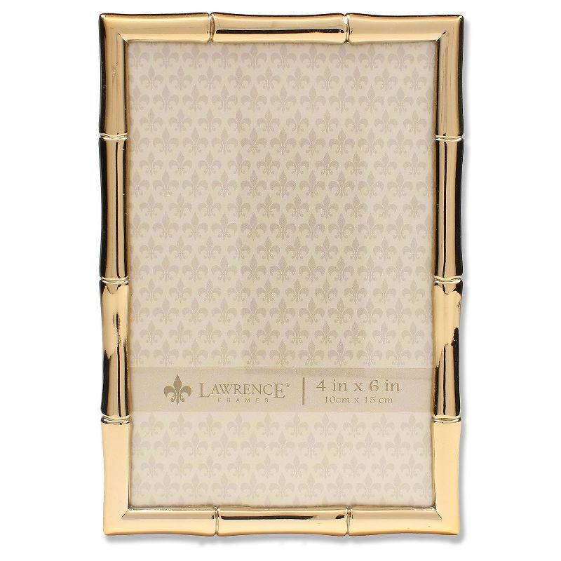 Lawrence Frames 4"W x 6"H Gold Metal Picture Frame with Bamboo Design 712246 | Target