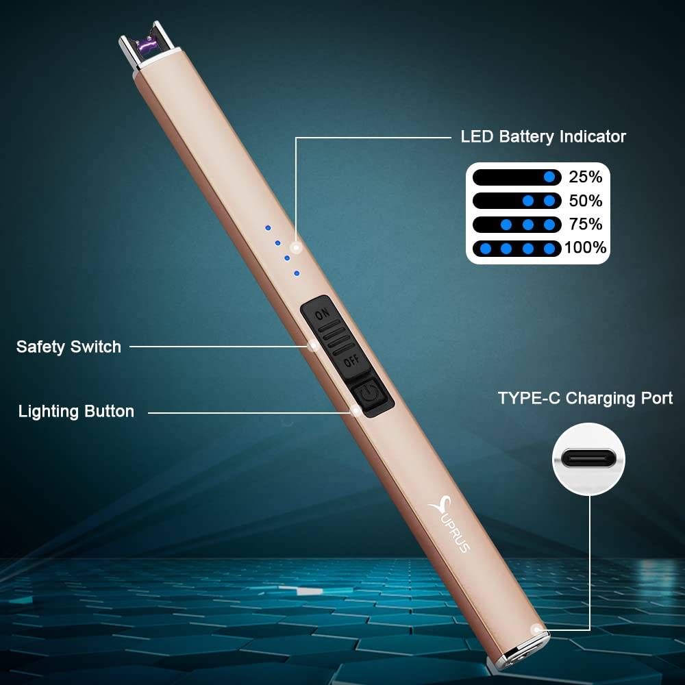 SUPRUS Electric Lighter Arc Windproof Flameless USB Rechargeable Lighter with Safety Lock for Can... | Amazon (US)