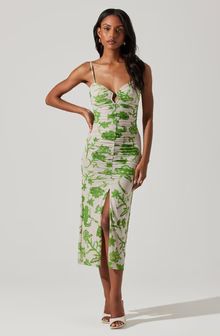 Palmero Floral Ruched Midi Dress | ASTR The Label (US)