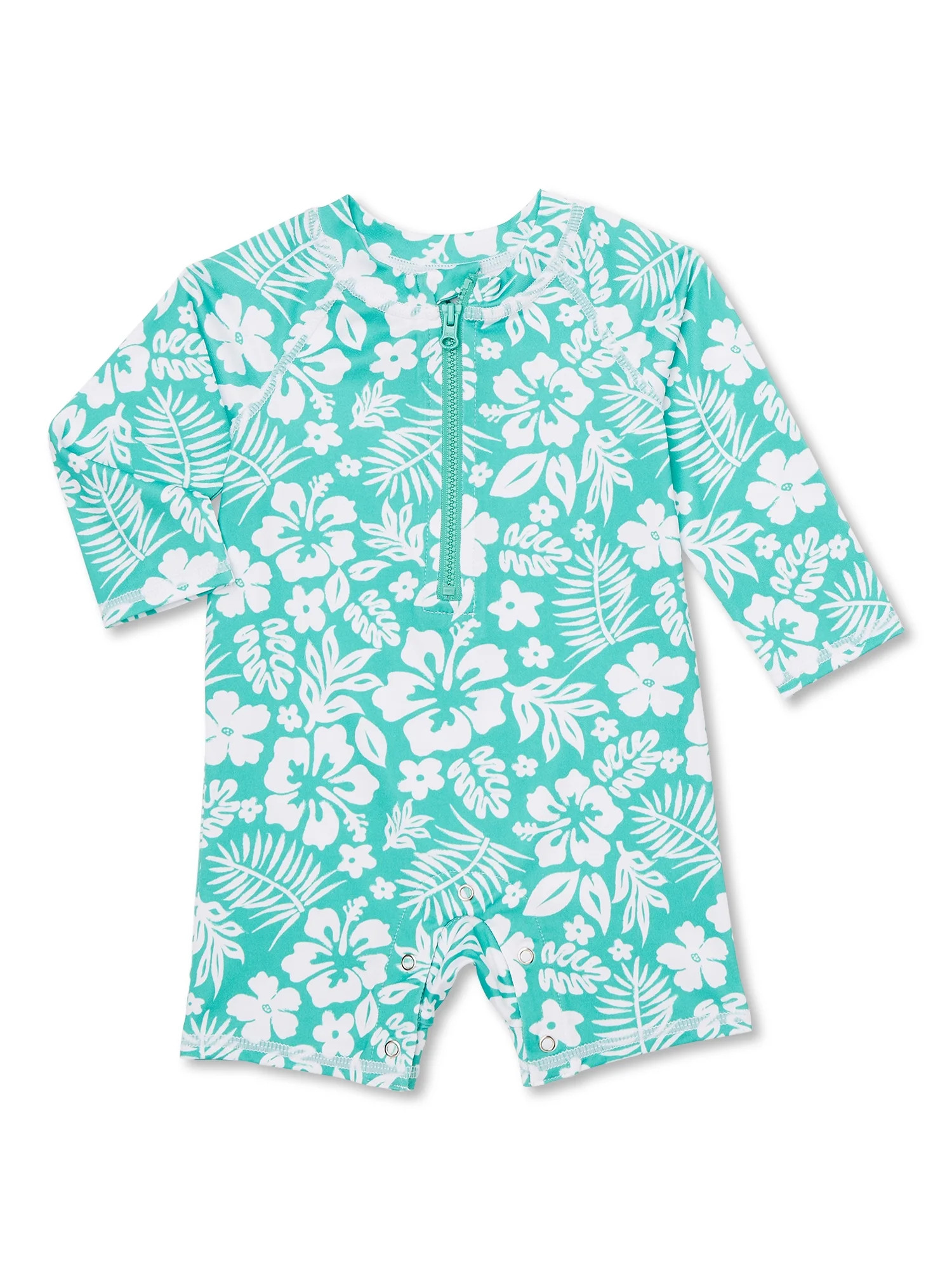 Wonder Nation Baby Rash Guard Swimsuit, Sizes 0/3M-12M - Walmart.com | Walmart (US)