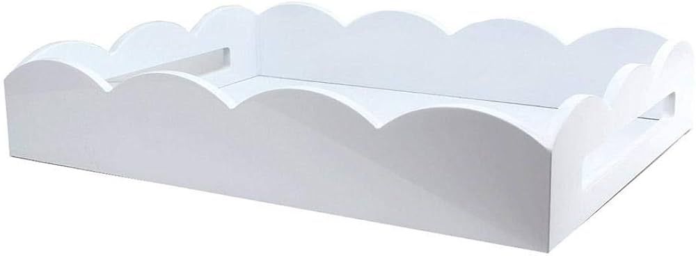 Addison Ross 17x13 White Scallop Medium Decorative Tray | Amazon (US)