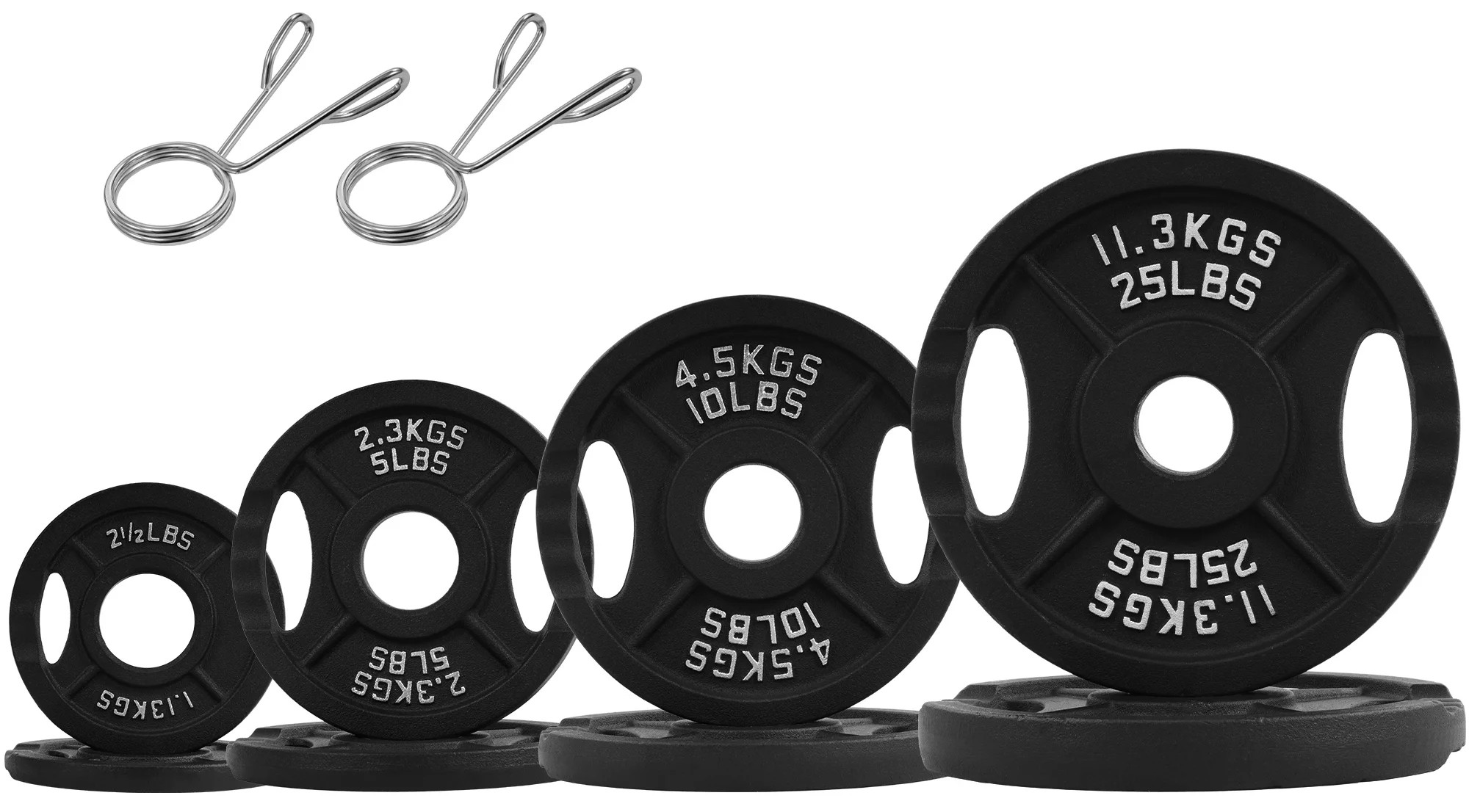 BalanceFrom Cast Iron Olympic Weight Plate Set of 2.5 lb Pair, 5 lb Pair, 10 lb Pair, and 25 lb P... | Walmart (US)