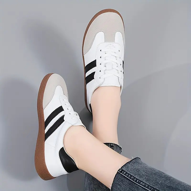 Women's Casual Flat Sneakers, Trendy Contrast Color Low Top Trainers, Preppy Style Student Walkin... | Temu Affiliate Program