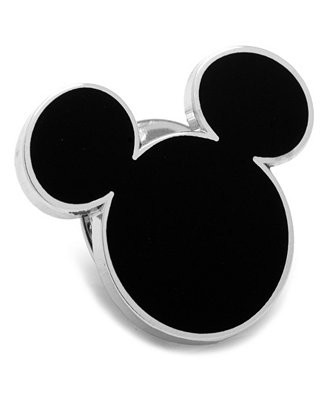 Disney Black Mickey Mouse Silhouette Lapel Pin | Macy's
