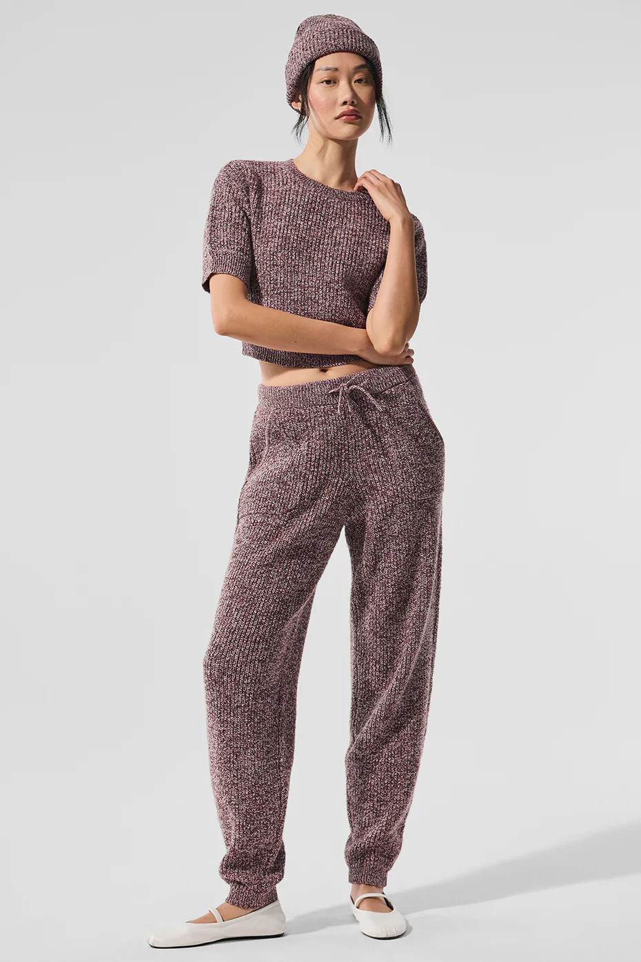 Alo Yoga® | Marl Sweater Pants Top in Mushroom Marl Brown, Size: 2XS | Alo Yoga (US)