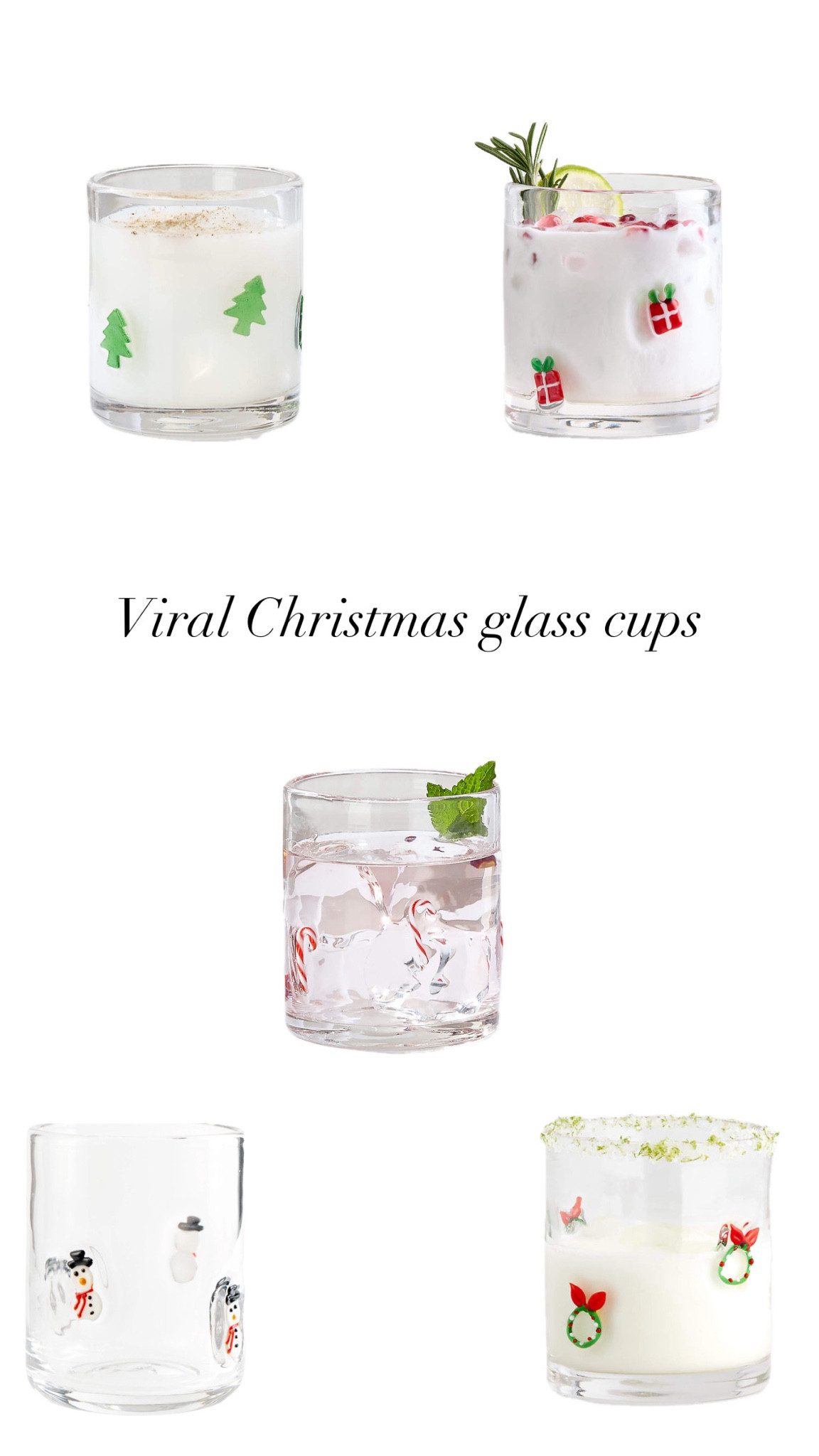 These viral glass holiday cups are so fun but not too over the top! These are dupes of the Anthropologie glass cups! 

#LTKSeasonal #LTKGiftGuide #LTKHoliday