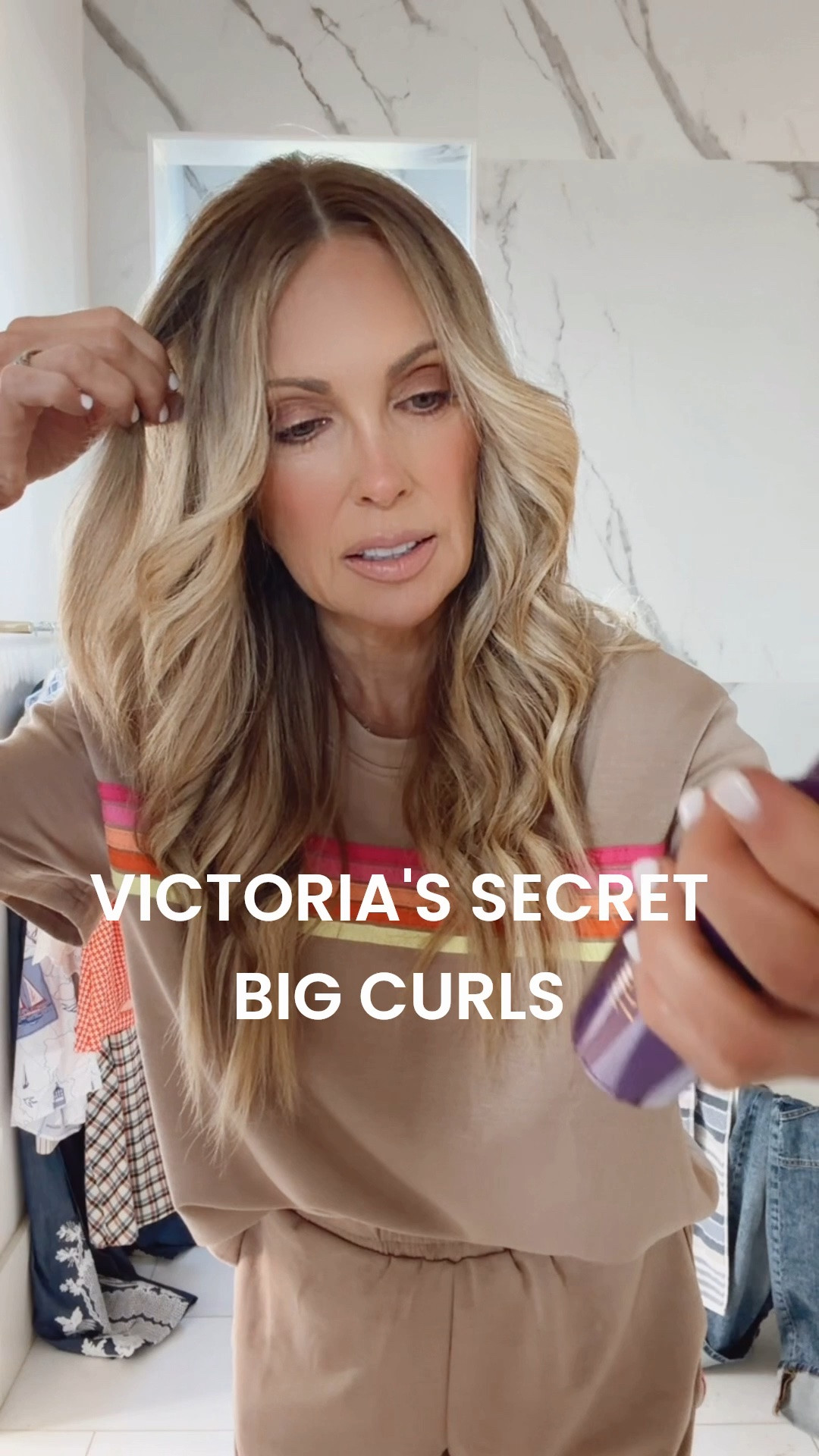 I'm not sure what's in the densifying spray but it adds a ton of volume!  Use before drying. Curl away from the face, spray, cool and spray again.

#LTKmomlife #LTKmorningroutine #LTKBeauty