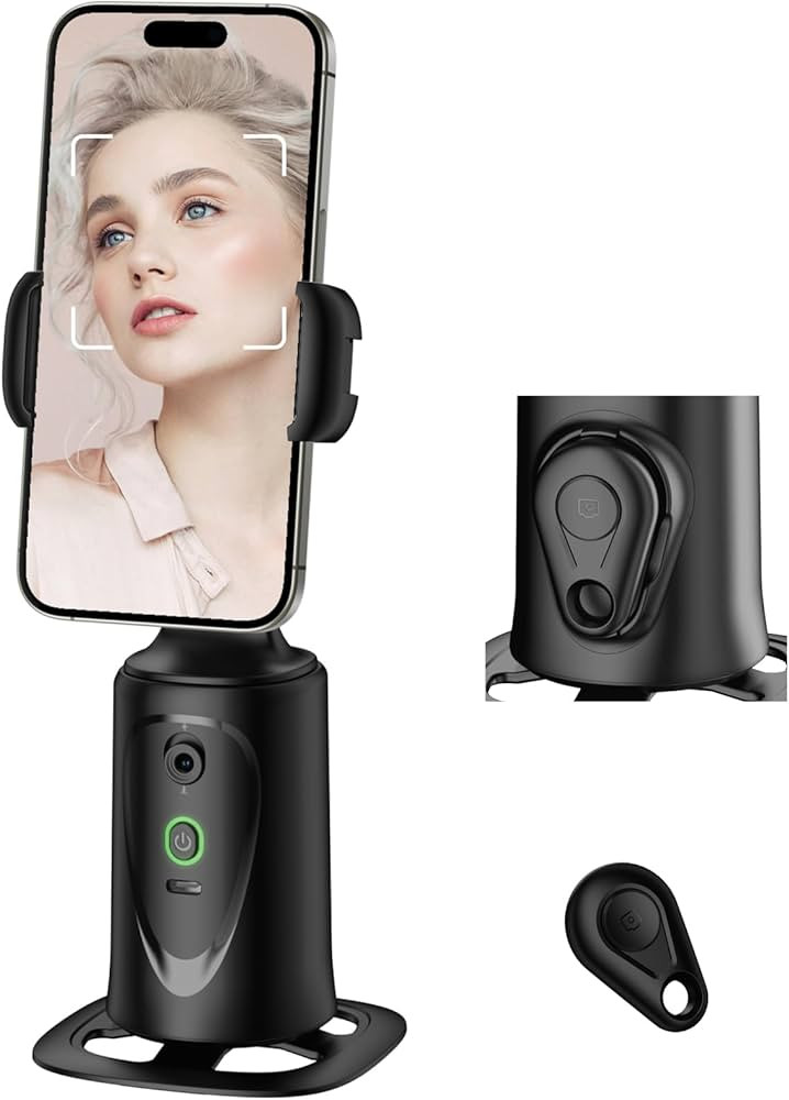 Trípode de seguimiento facial automático, rotación de 360°, soporte de cámara para teléfono... | Amazon (US)