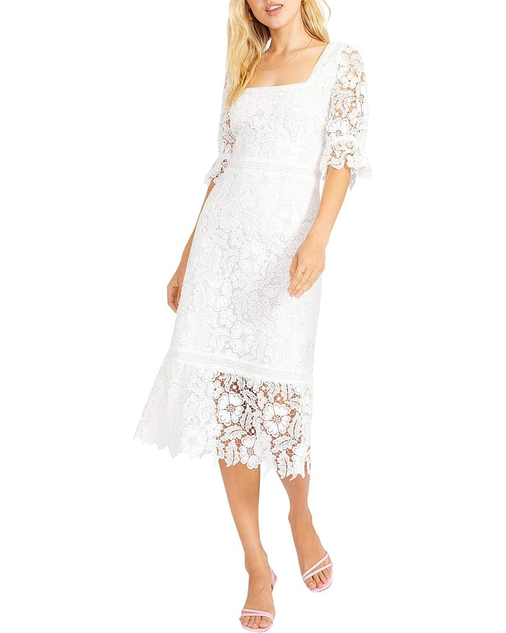 BB Dakota by Steve Madden Did It My Way - Puff Sleeve Lace Midi Dress | Zappos