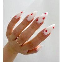 Cupid-Heart Nails-Valentines Day Nails - Press On Luxury Nails-Fake Nails-White Nails-Long Short Nails-Glue Nails | Etsy (US)