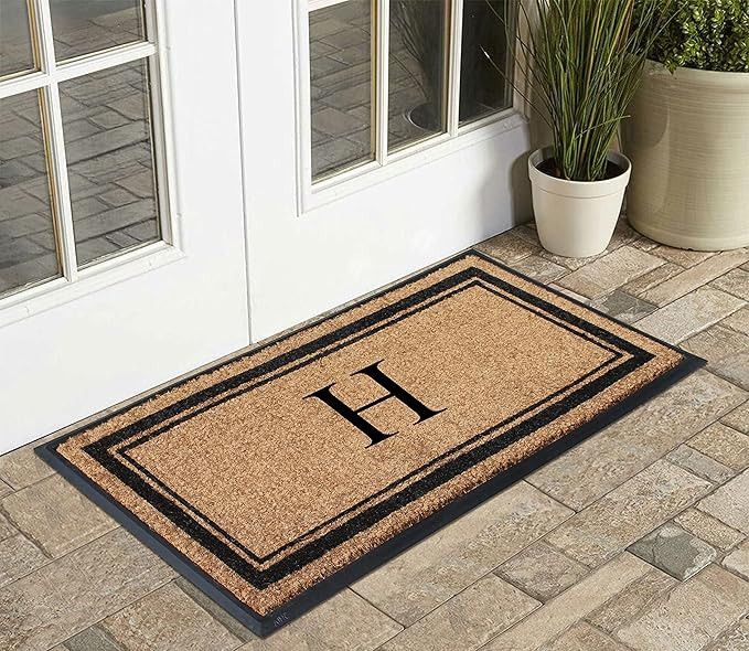 A1HC Natural Rubber & Coir Doormat, 24x48, Monogrammed Door Mat for Front Door, Anti-Shed Treated... | Amazon (US)