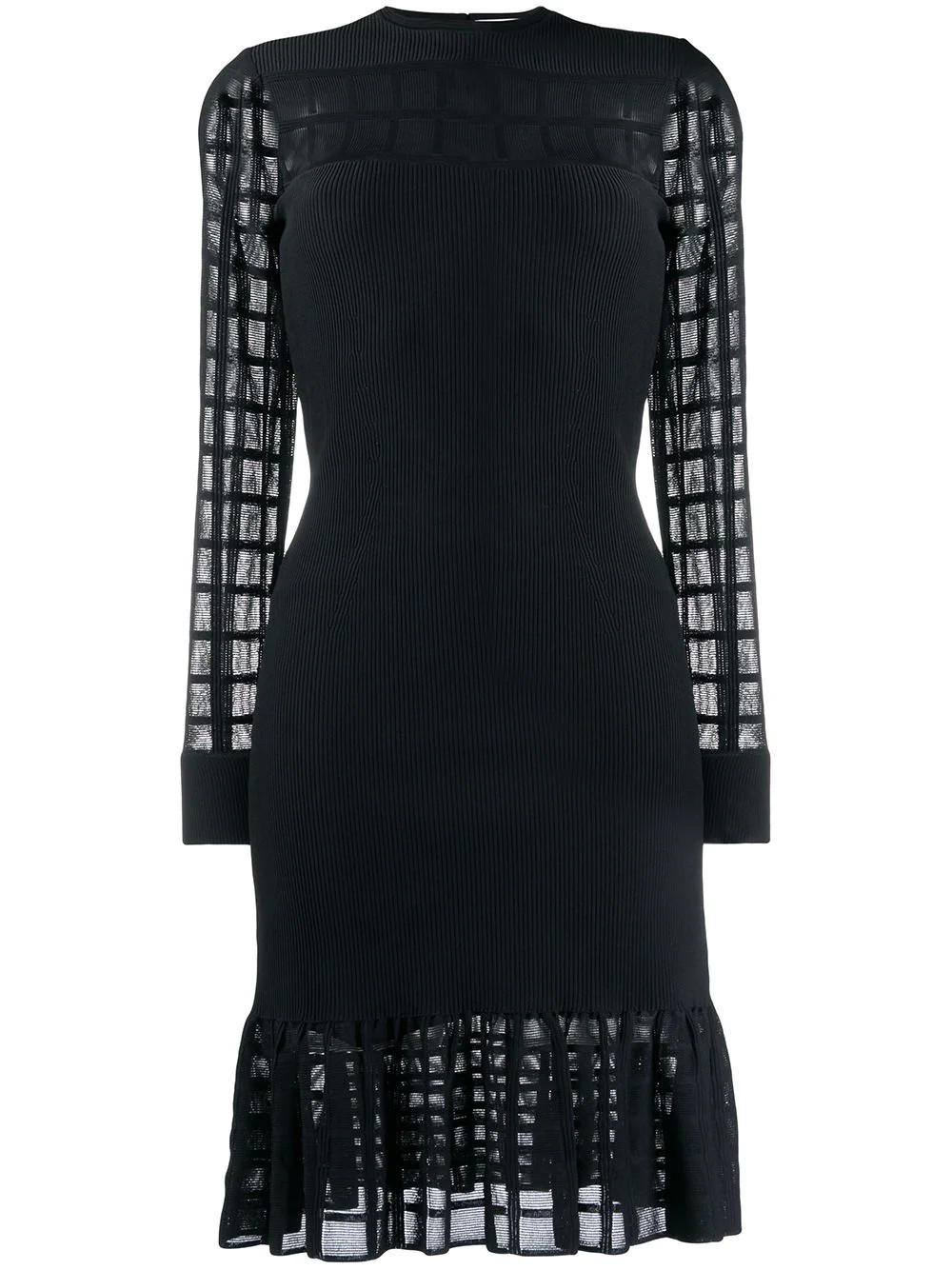 Alexander McQueen Ottoman knit mini dress - Black | Farfetch Global